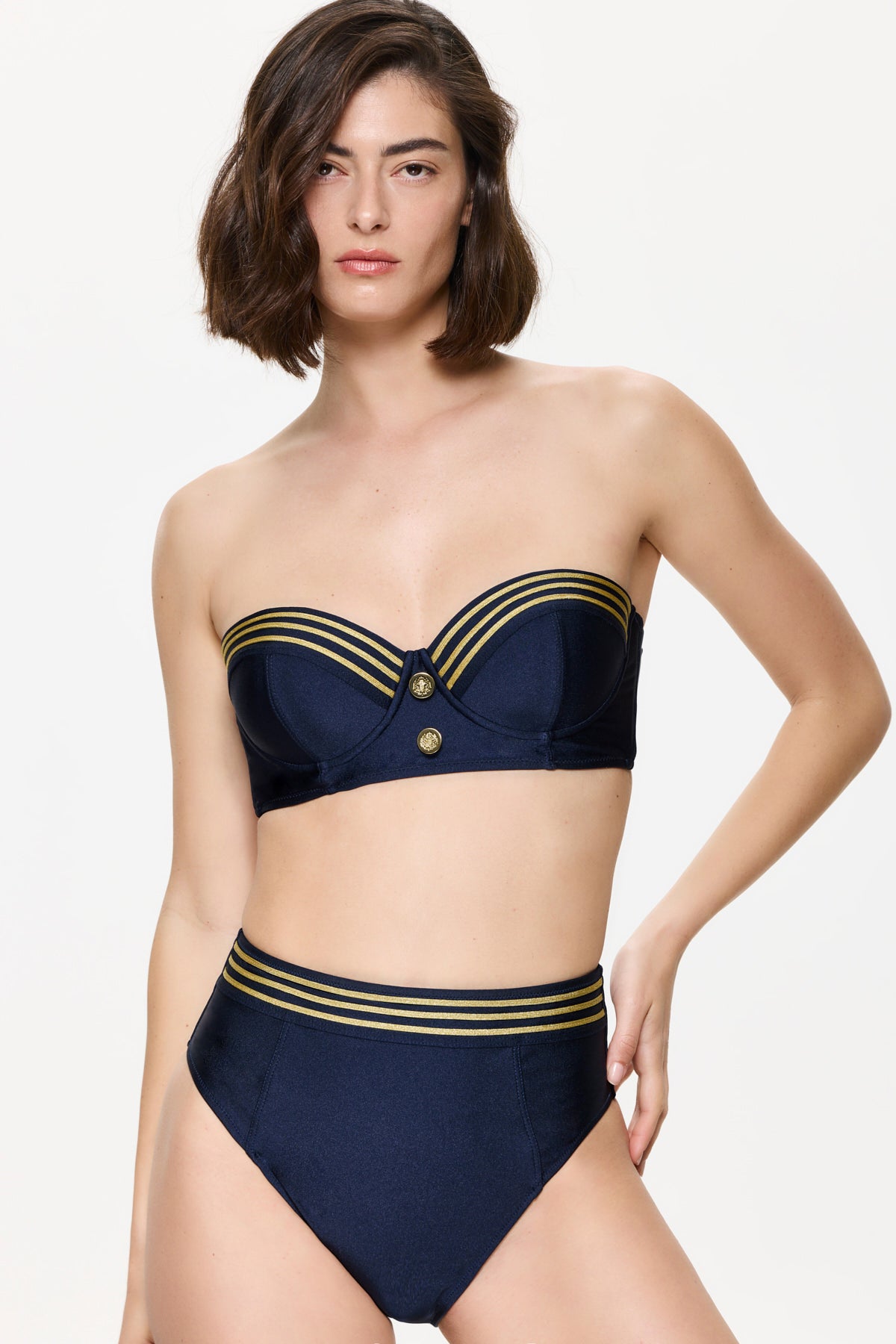 Gottex COTE D'AZURE High rise brief - Navy/Gold
