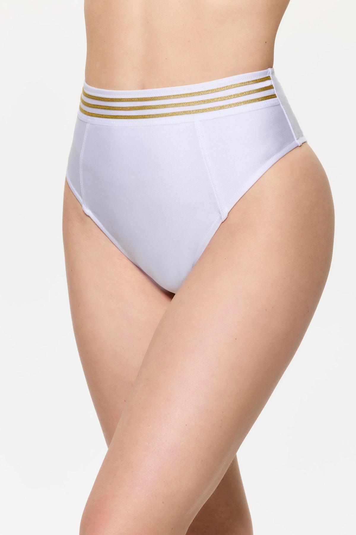 Gottex COTE D'AZURE High rise brief - White/Gold