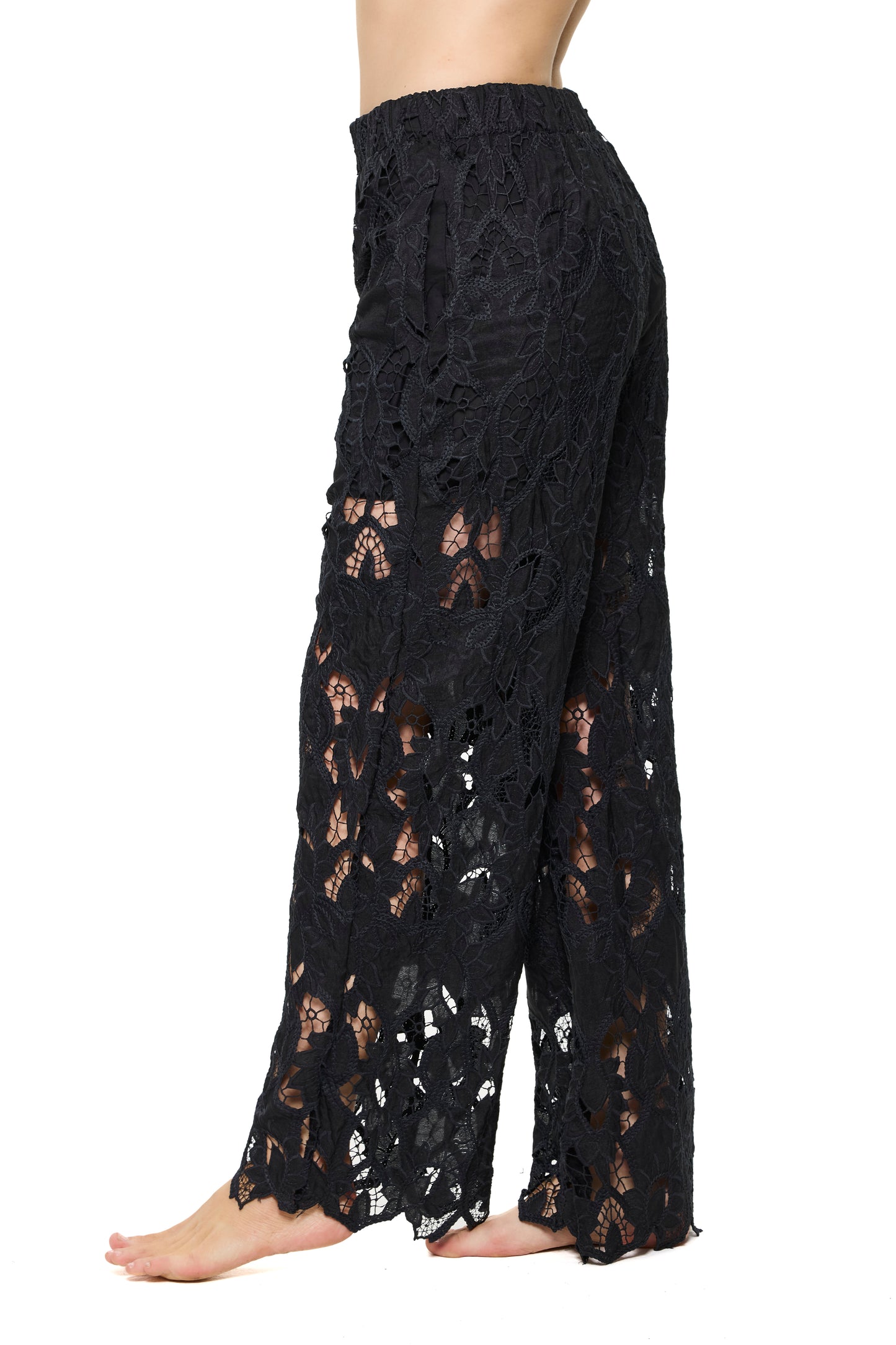 Gottex Coverups Long Guipure Pants - Black