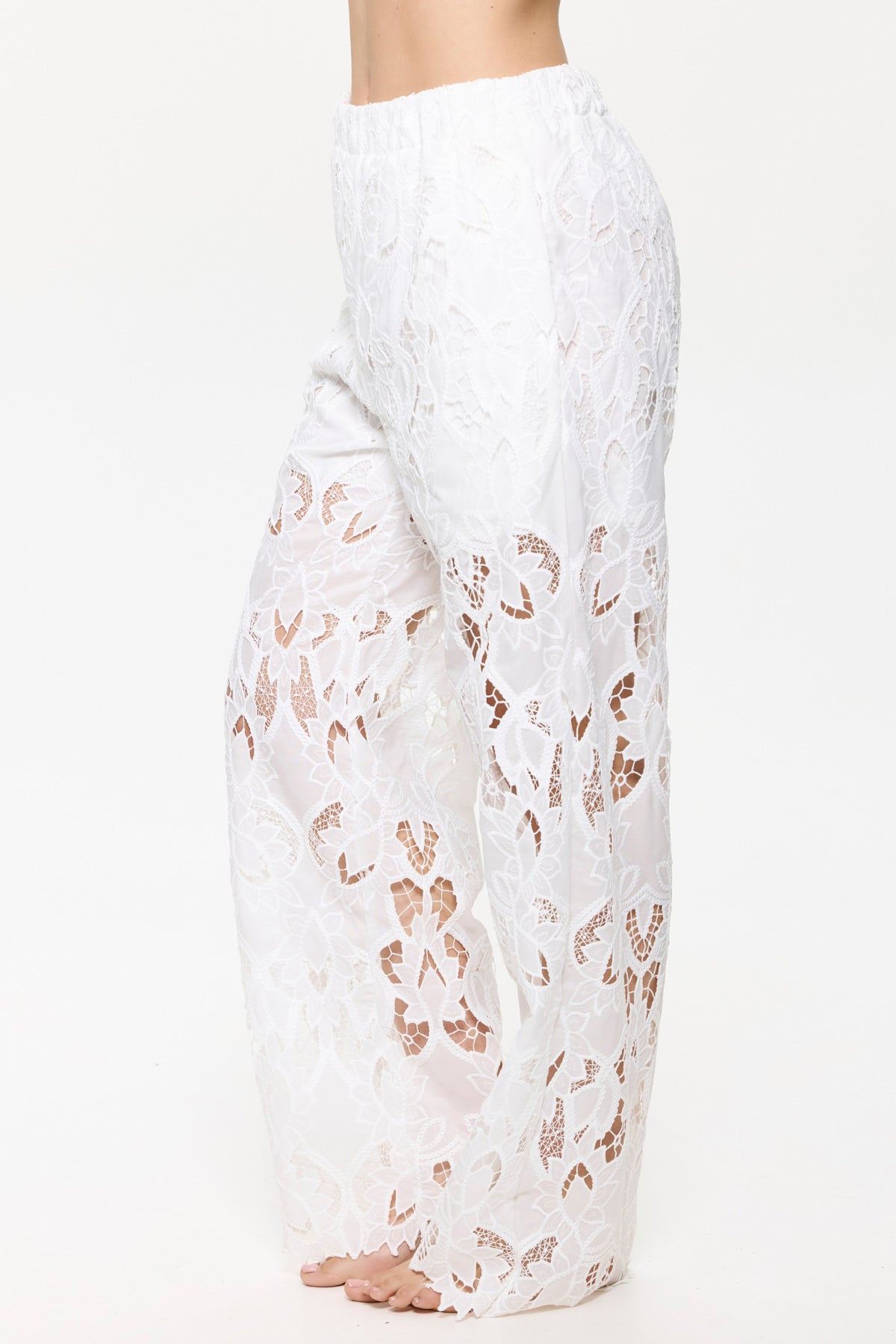 Gottex Coverups Long Guipure Pants - White