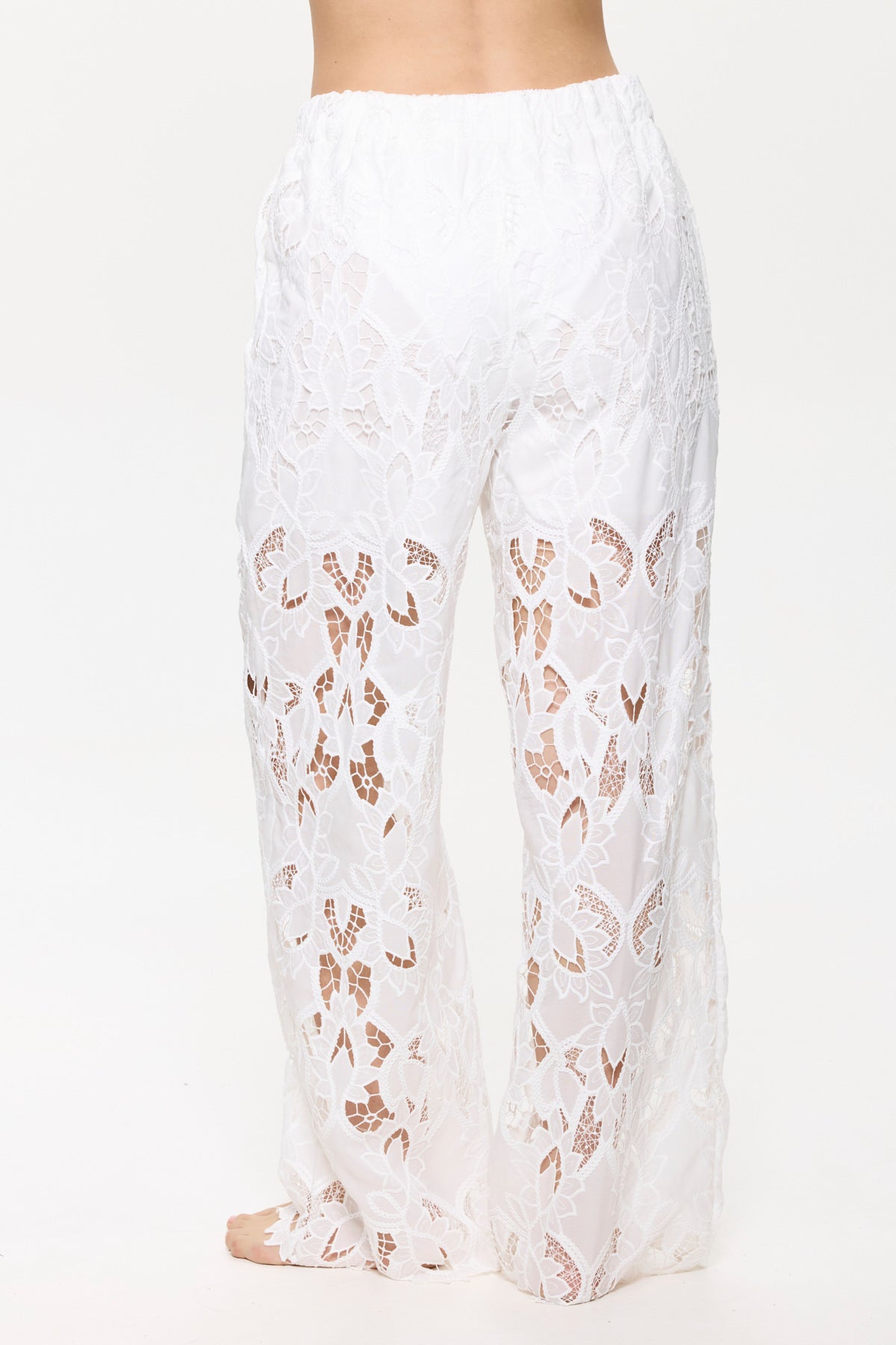 Gottex Coverups Long Guipure Pants - White