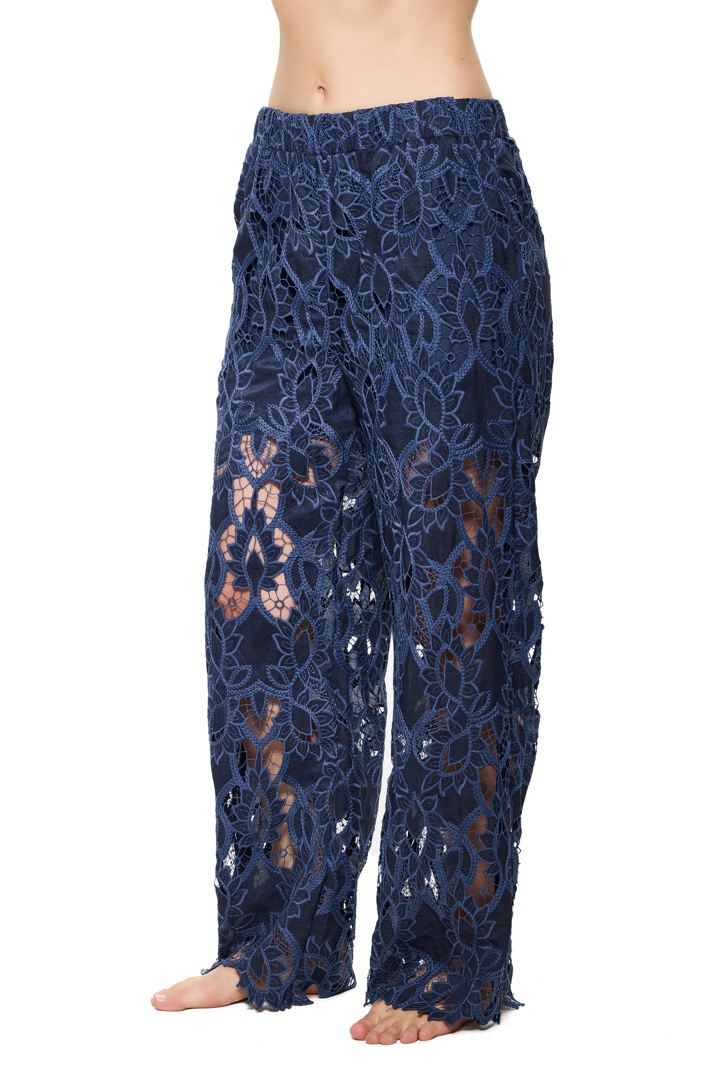 Gottex Coverups Long Guipure Pants - Navy
