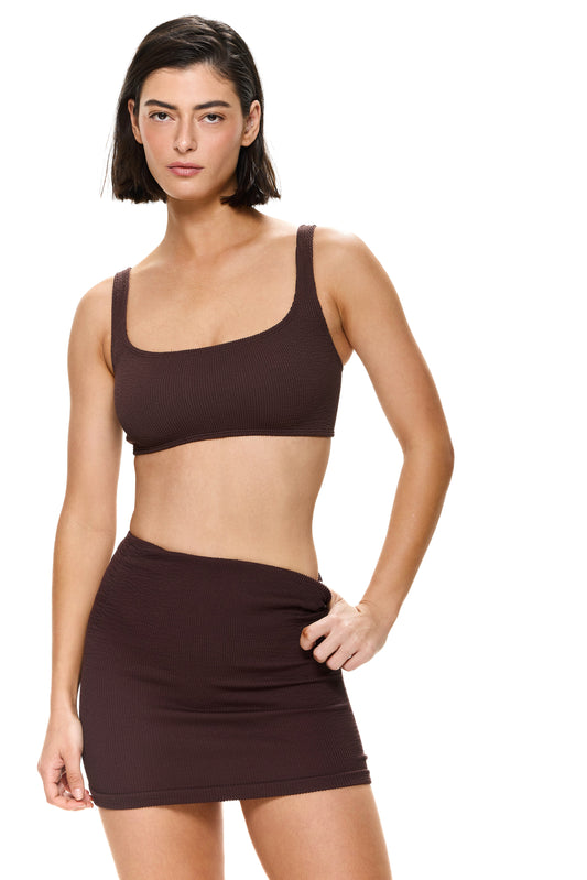 Au Naturel Mini Skirt Cover Up - Brown