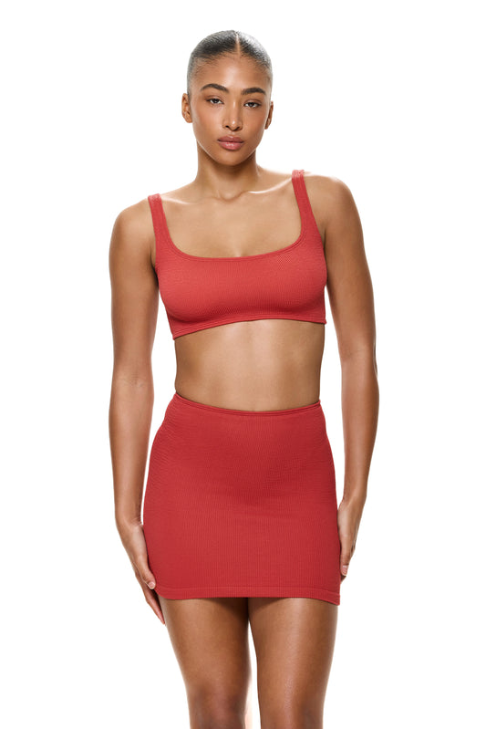 Au Naturel Mini Skirt Cover Up - Paprika