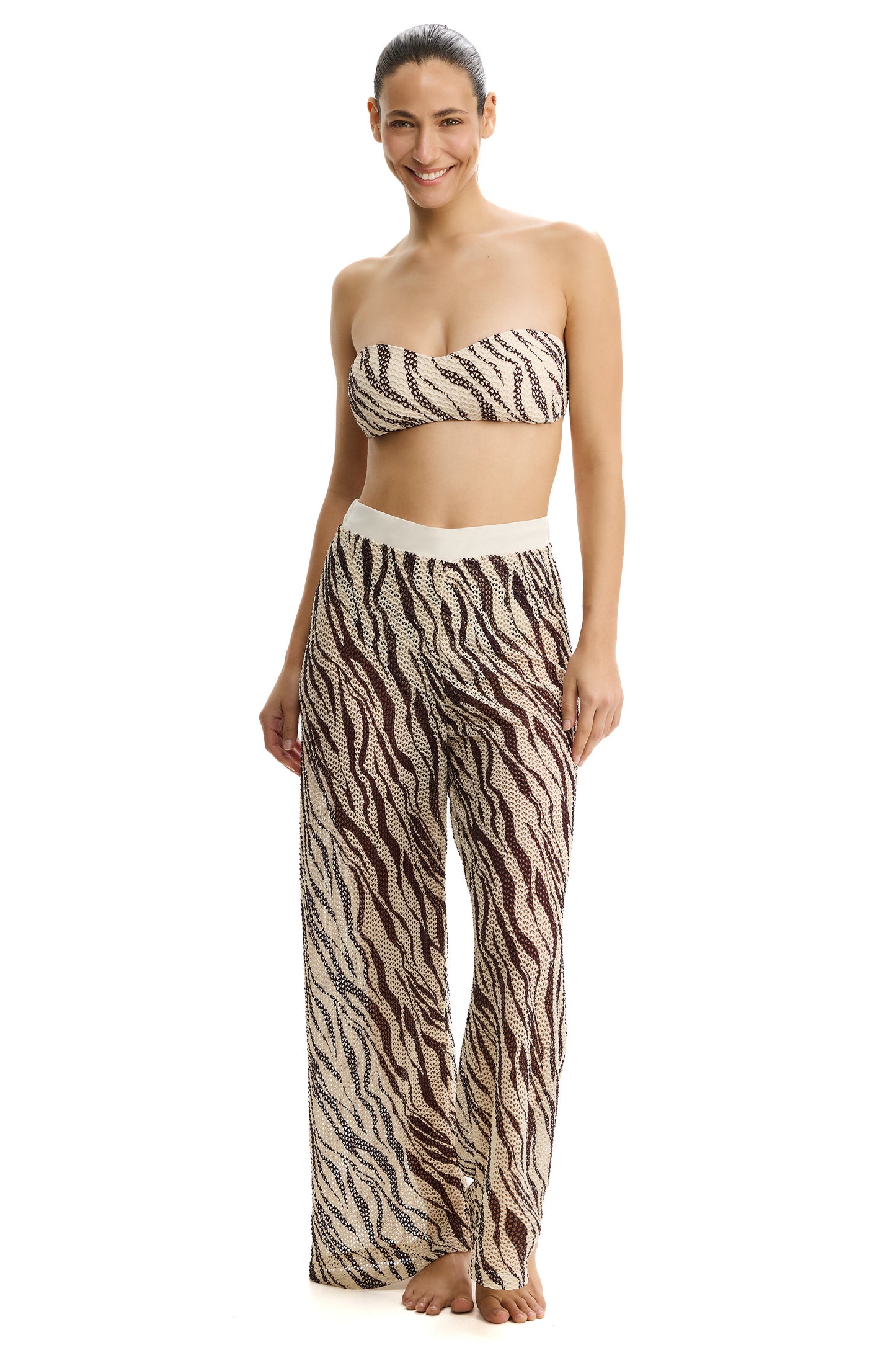 PROFILE by gottex SAFARI CHIC Long Pants - Cream/Brown