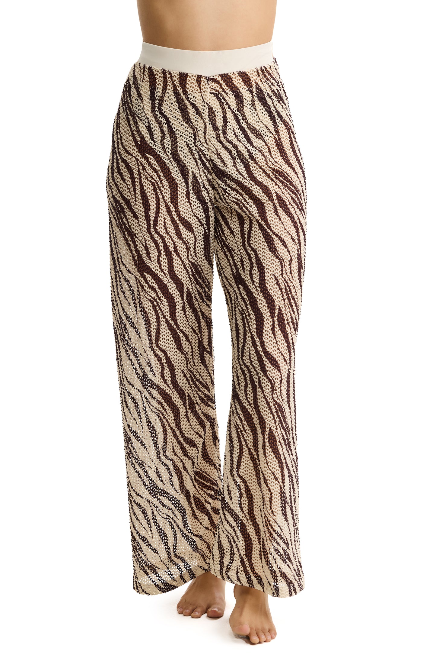 PROFILE by gottex SAFARI CHIC Long Pants - Cream/Brown