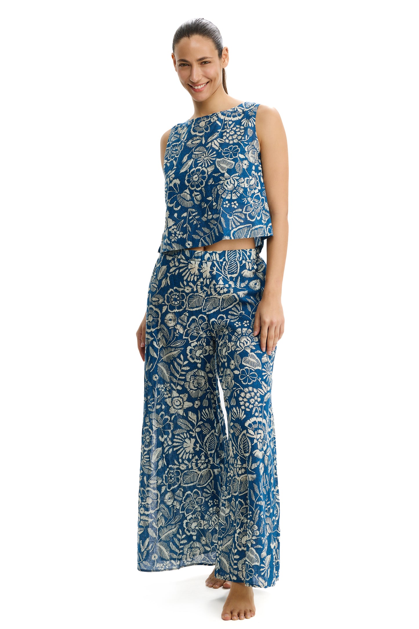PROFILE by gottex GARDEN MIST Wide Leg Pants - Denim