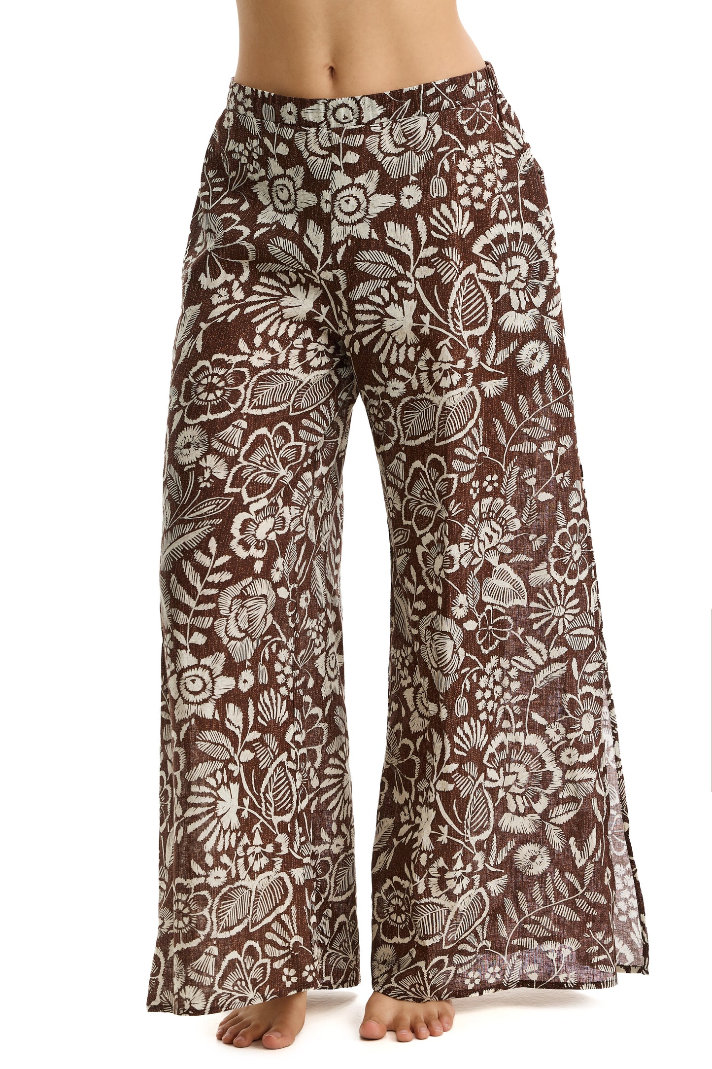 PROFILE by gottex GARDEN MIST Wide Leg Pants - Brown
