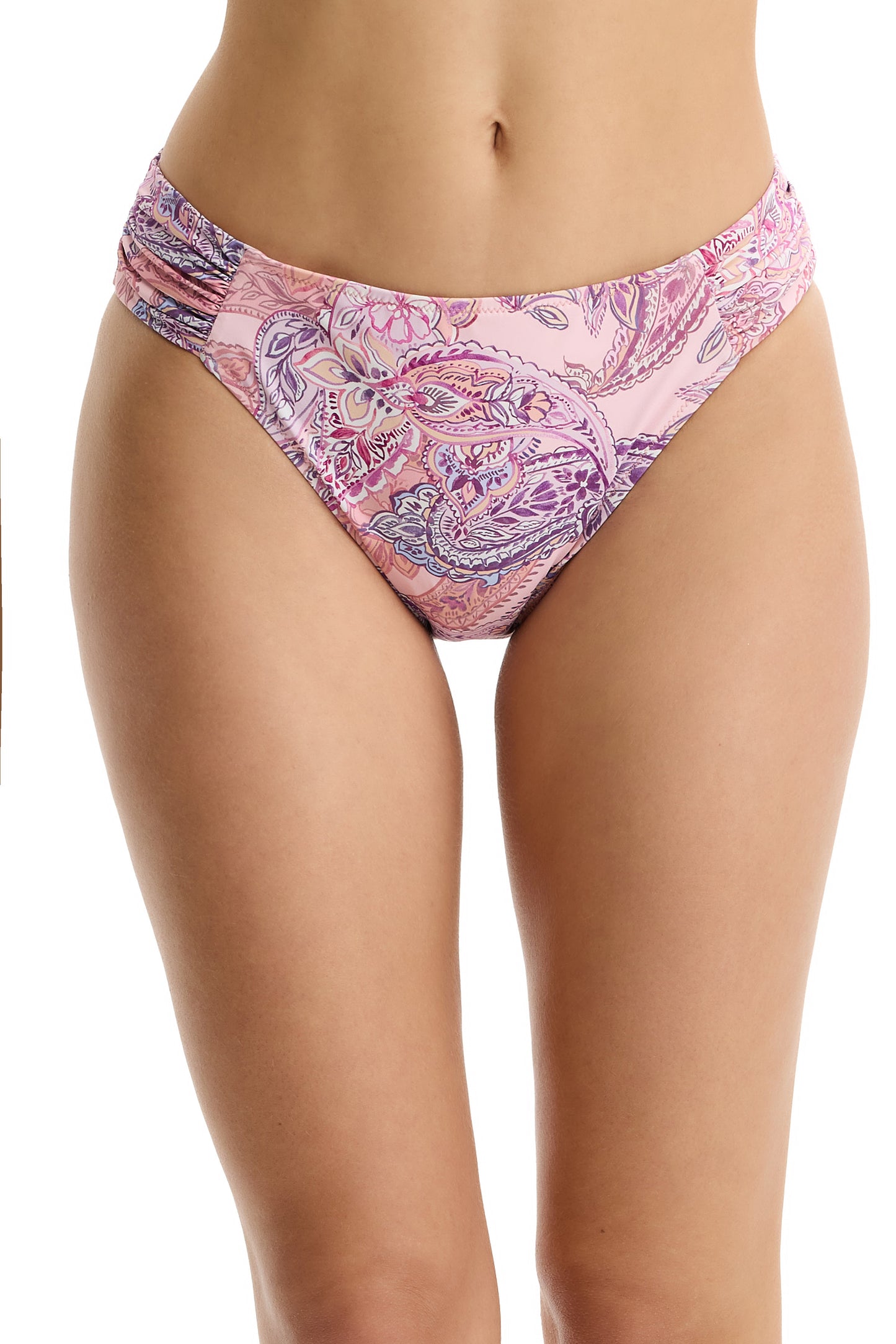 PROFILE by gottex GYPSY BLOOM Bikini Bottom With Side Ruching - Multi Pink