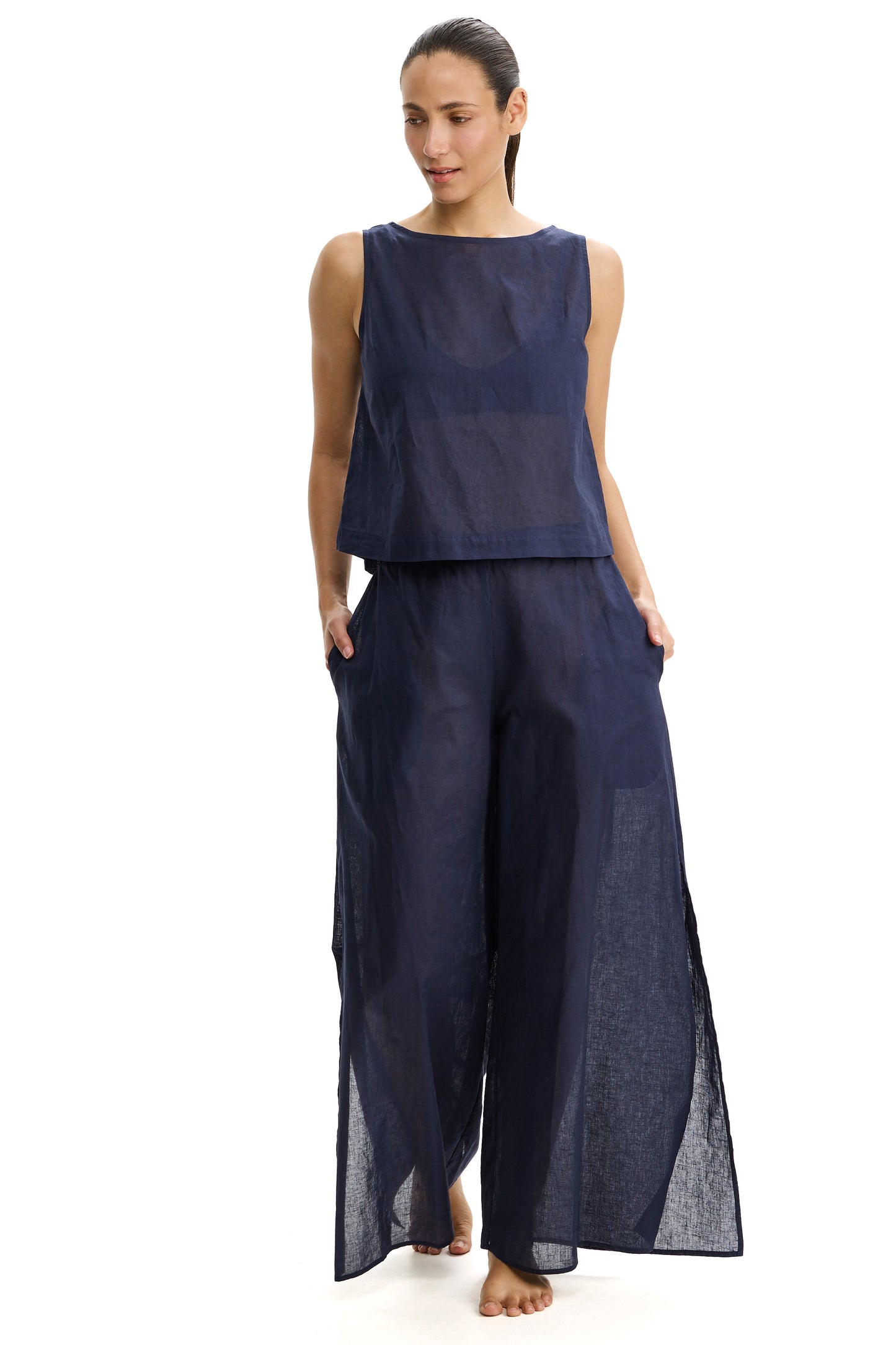 Profile by Gottex TUTTI FRUTTI Sleeveless Top - Navy