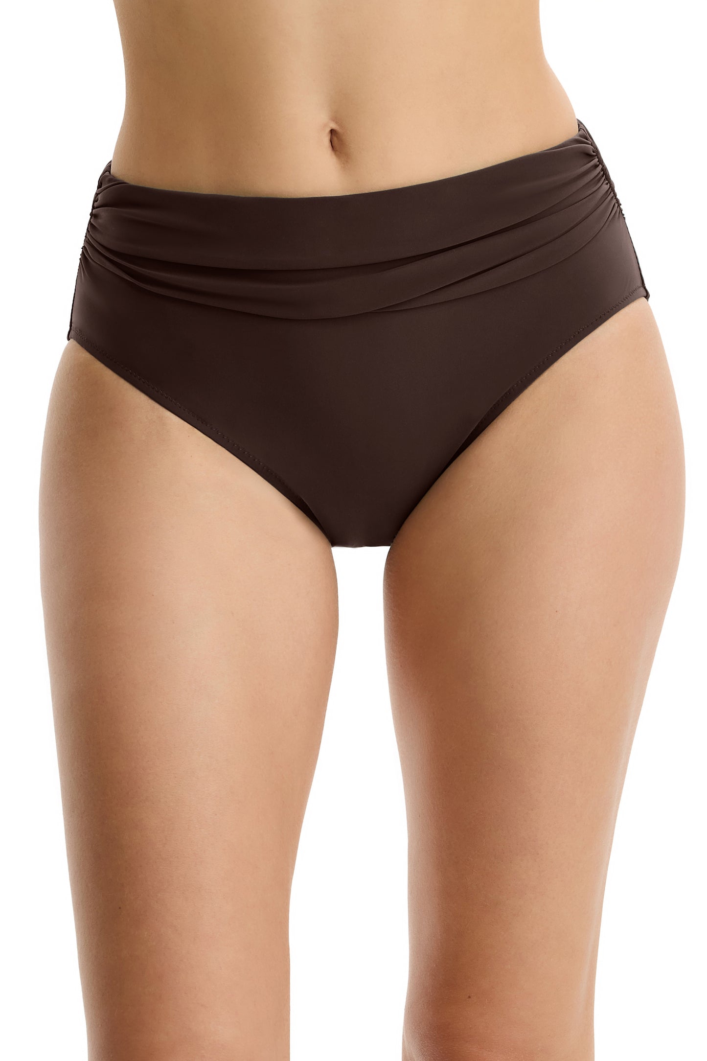 Profile by gottex TUTTI FRUTTI Mid-Rise Shirred Bottom - Espresso