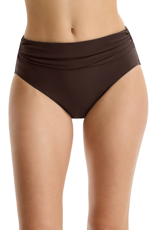 Profile by gottex TUTTI FRUTTI Mid-Rise Shirred Bottom - Espresso