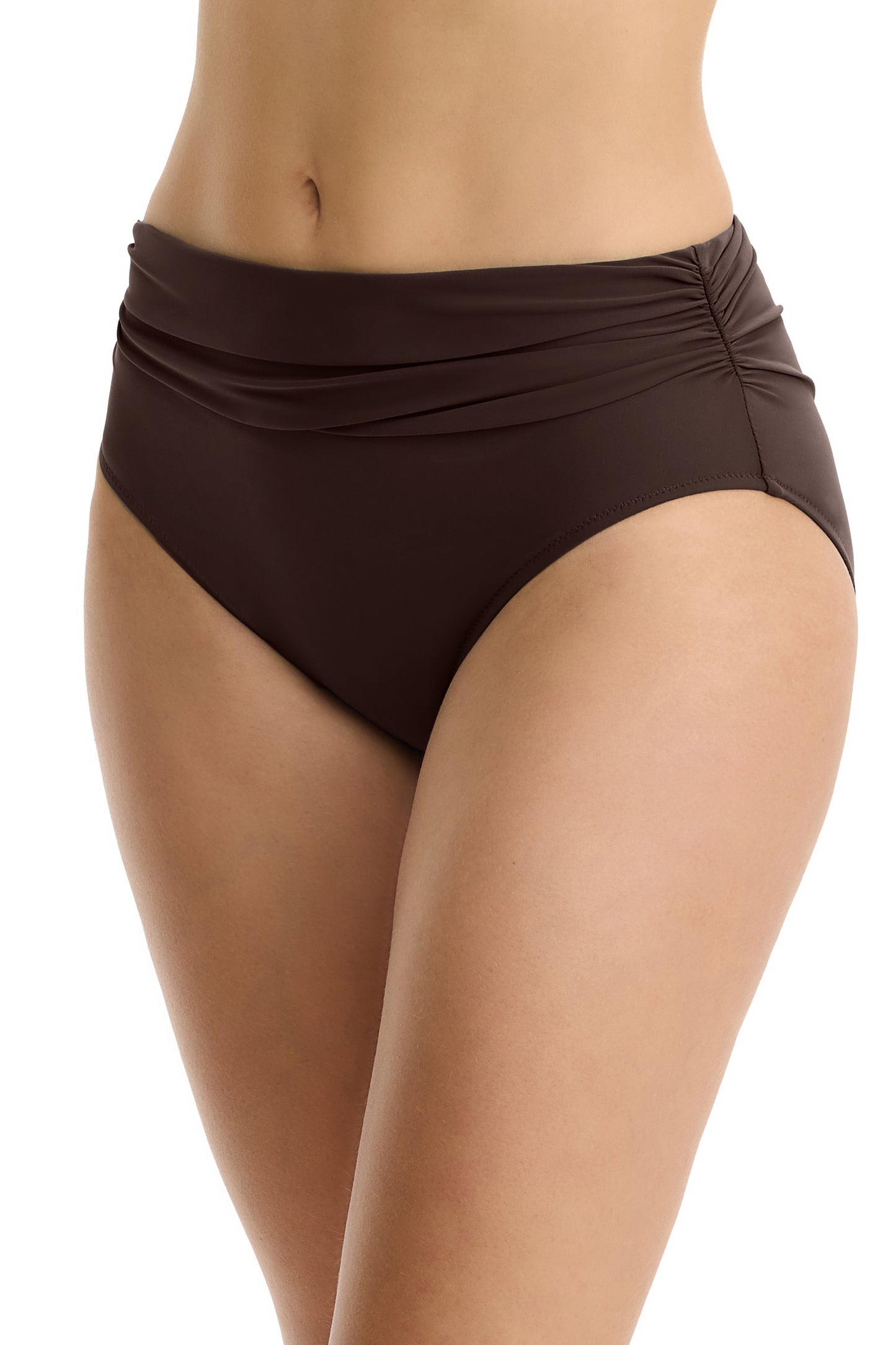 Profile by gottex TUTTI FRUTTI Mid-Rise Shirred Bottom - Espresso