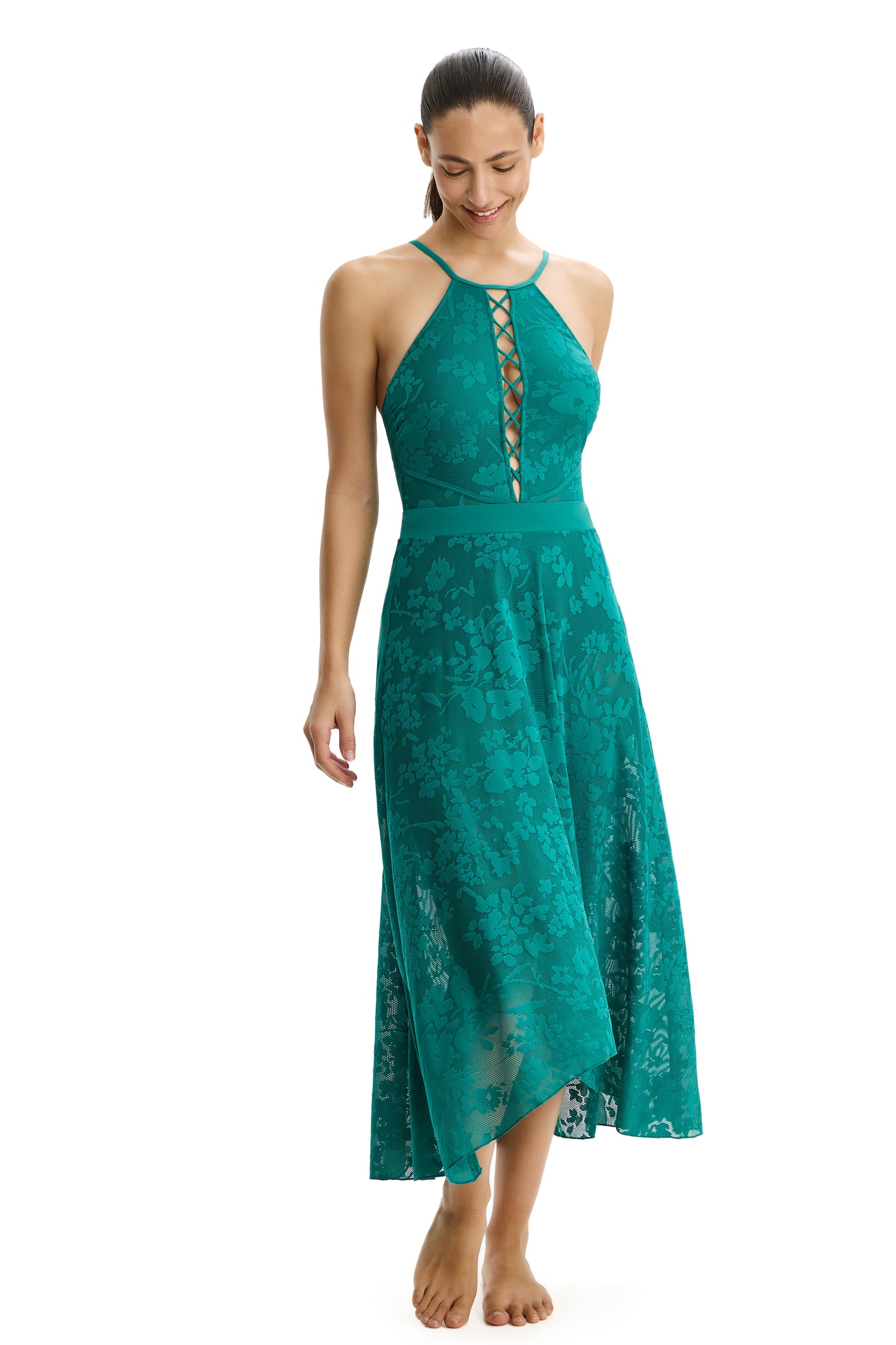 PROFILE by gottex CANTILLY LACE Maxi Skirt - Emerald