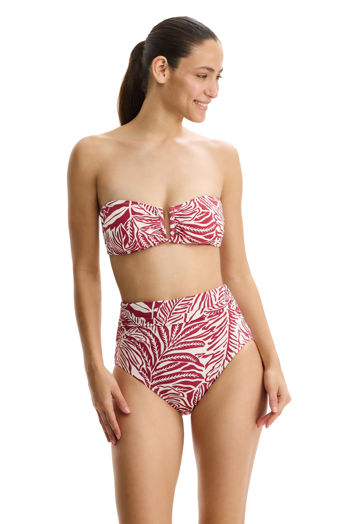 PROFILE by gottex COCO LUSH Bandeau Bikini Bra - Red/Cream