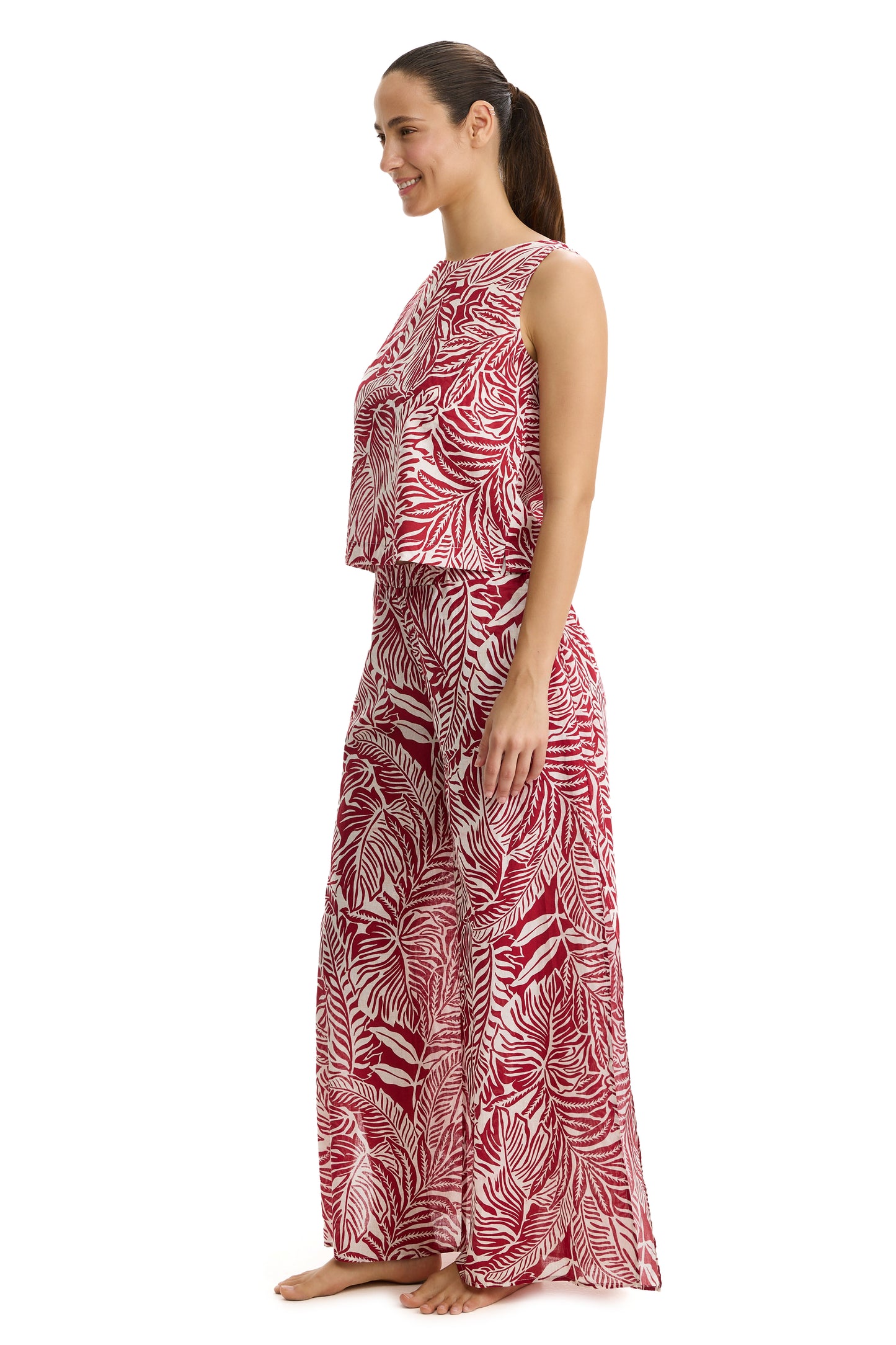 PROFILE by gottex COCO LUSH Sleeveless Top - Red/Cream
