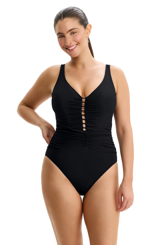 PROFILE by gottex V-neck One Piece - Black