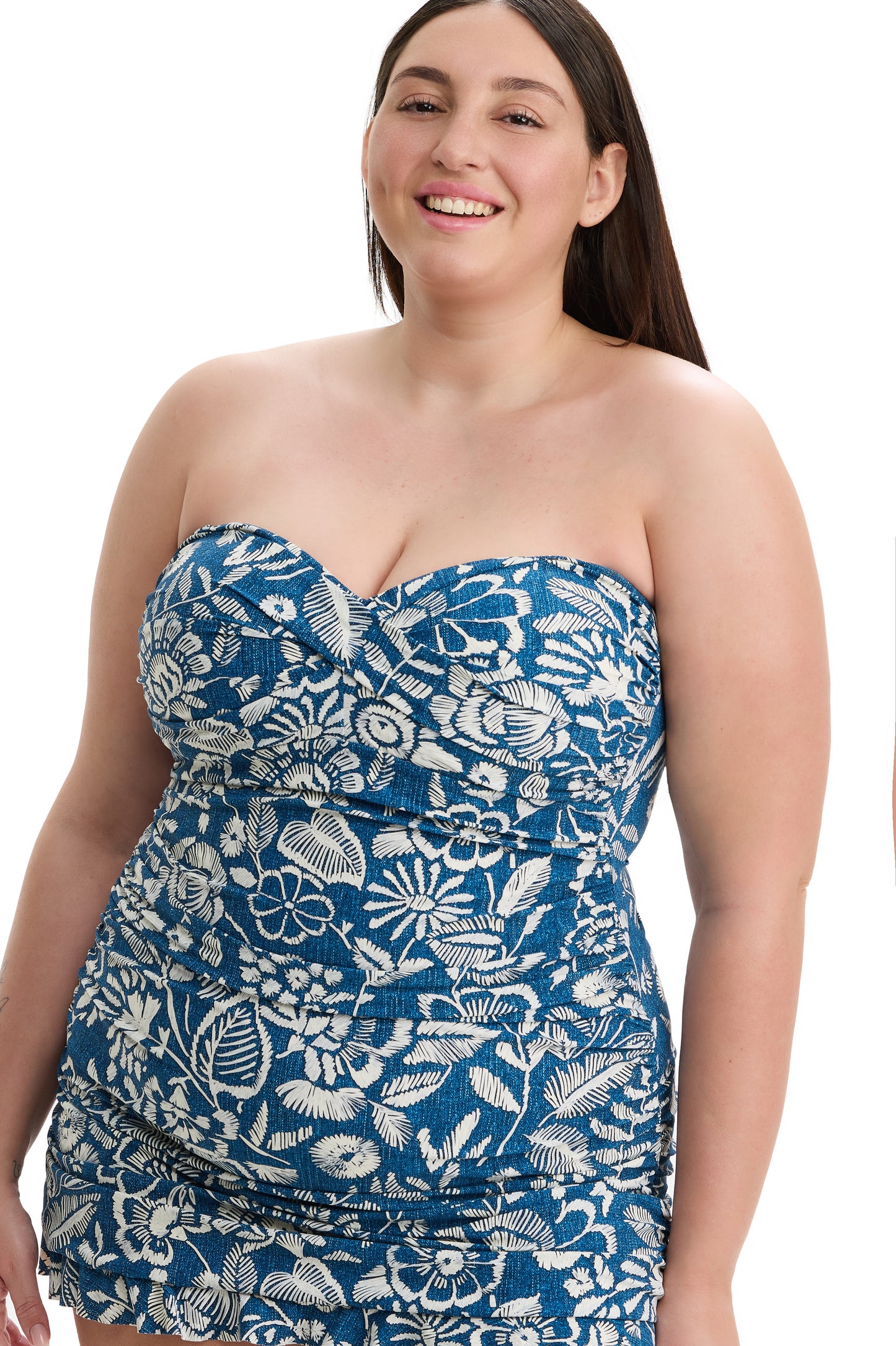 PROFILE by gottex GARDEN MIST Bandeau Swim Dress - Denim