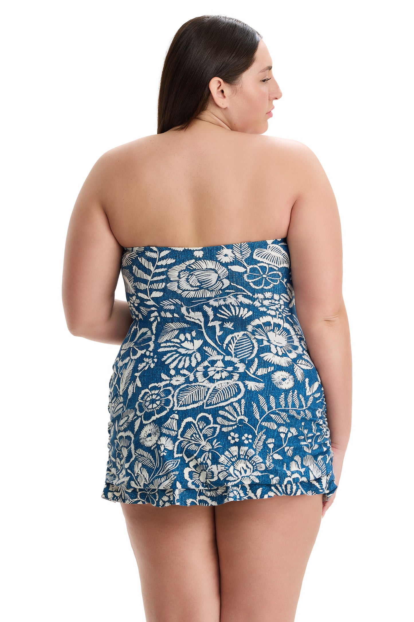 PROFILE by gottex GARDEN MIST Bandeau Swim Dress - Denim