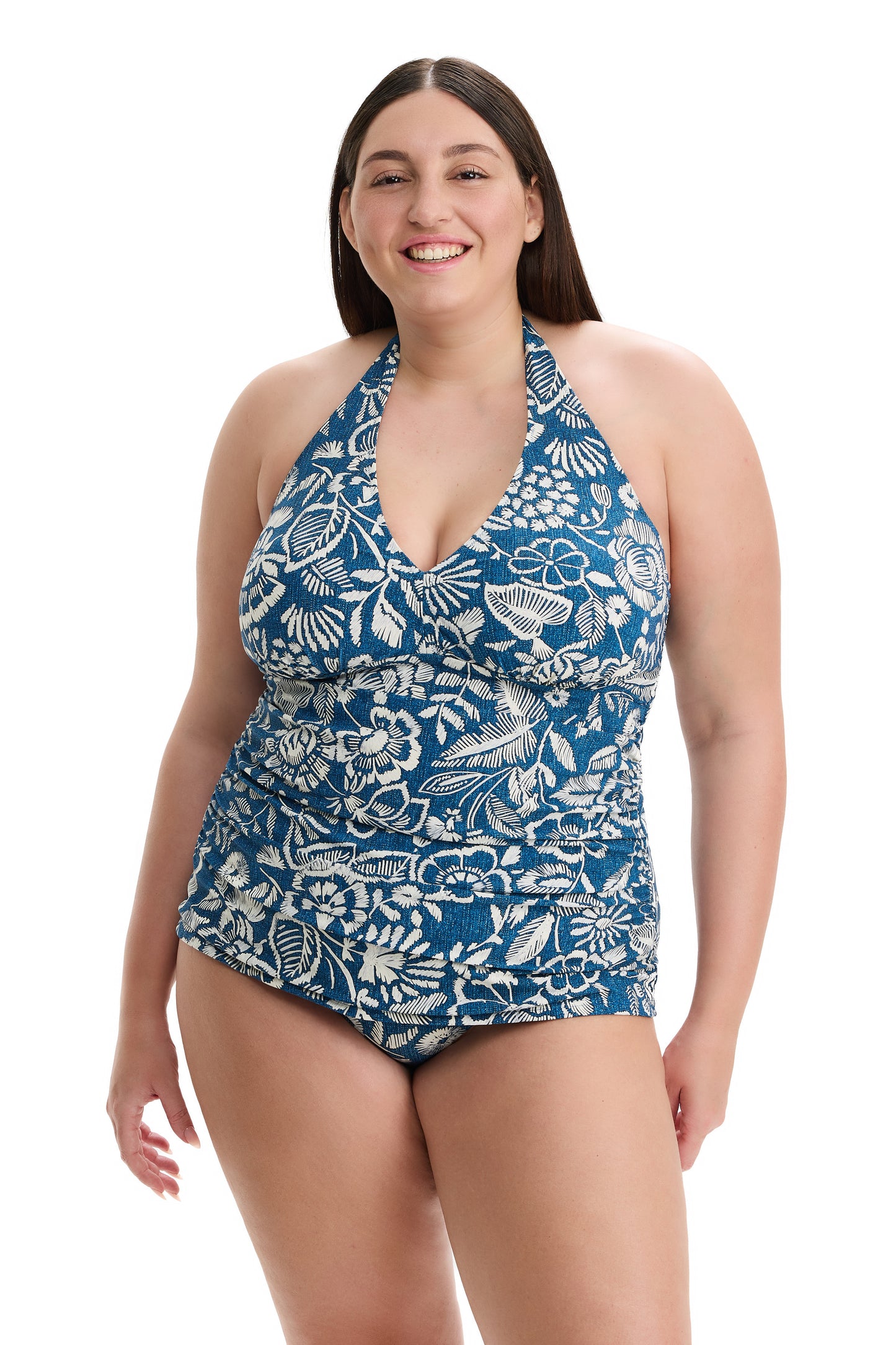 PROFILE by gottex GARDEN MIST Halter Neck Tankini Top - Denim