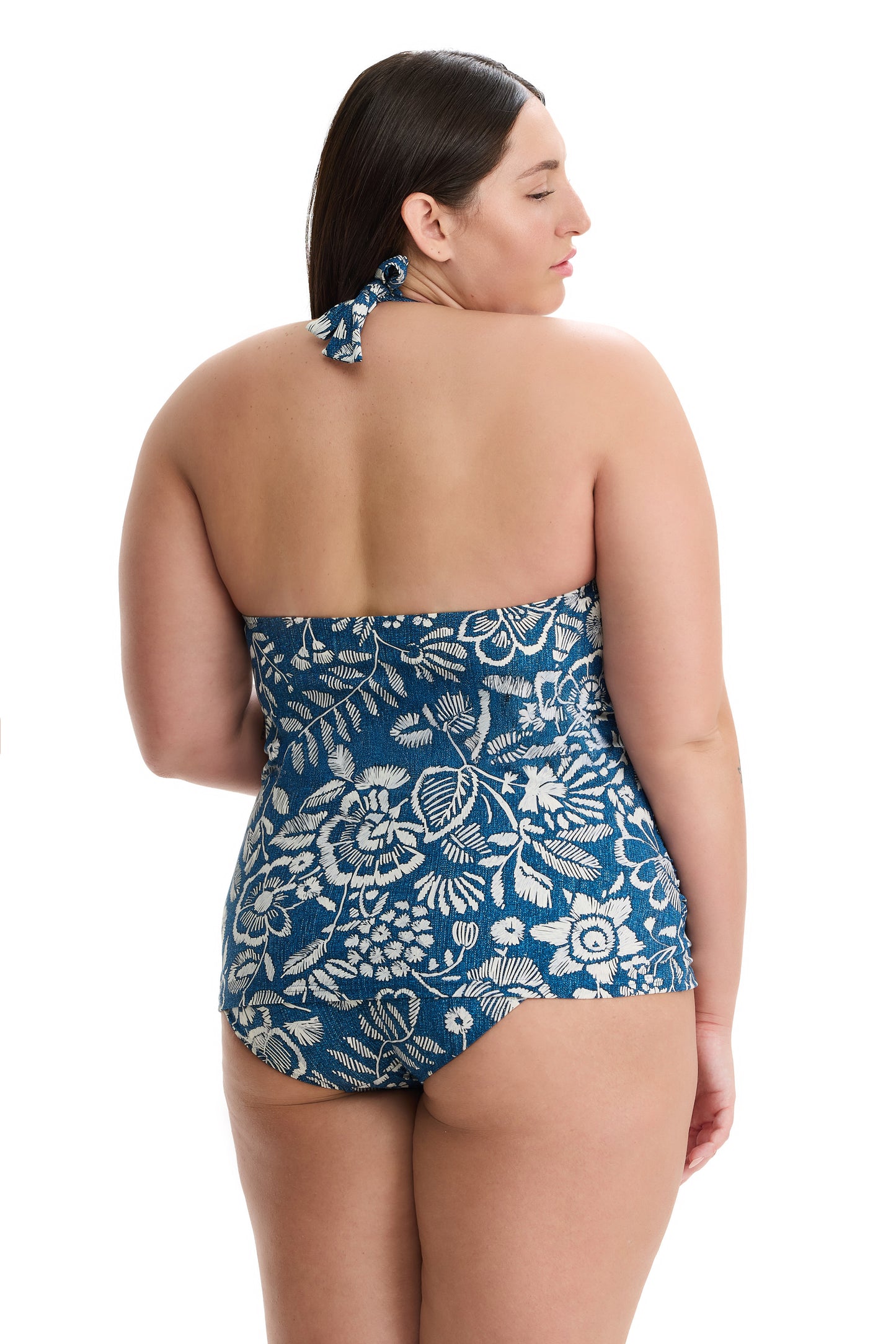 PROFILE by gottex GARDEN MIST Halter Neck Tankini Top - Denim