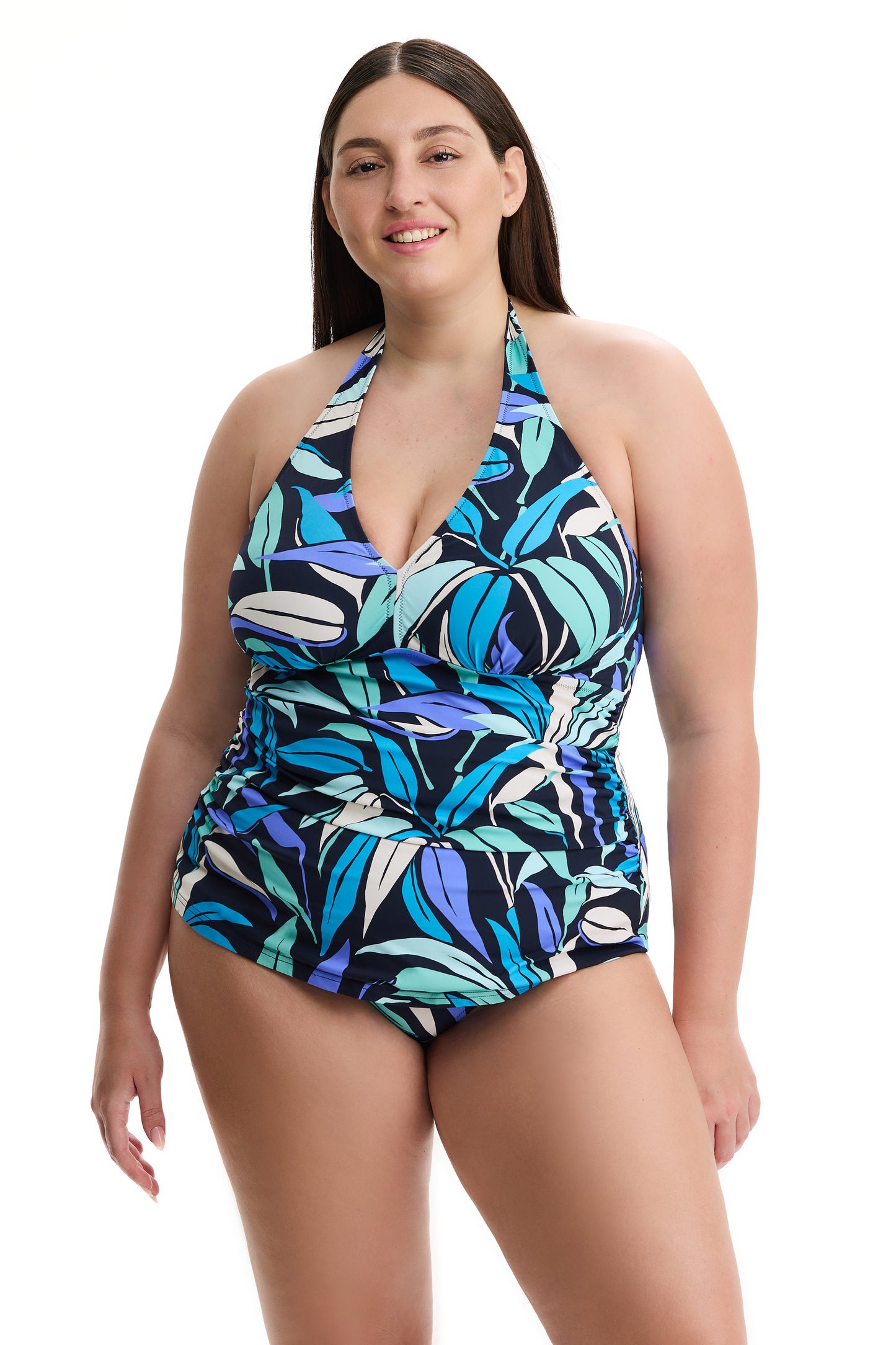 PROFILE by gottex PALM POETRY V-neck Tankini Top - Multi Blue