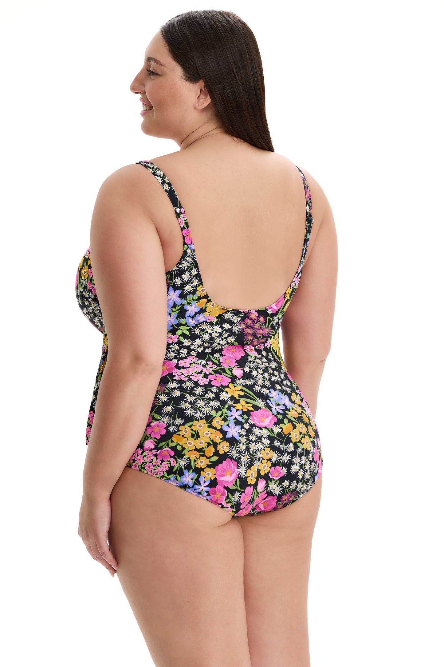 PROFILE by gottex HAVANA HEAT Surplice Ruffle Tank One Piece - Multi Black