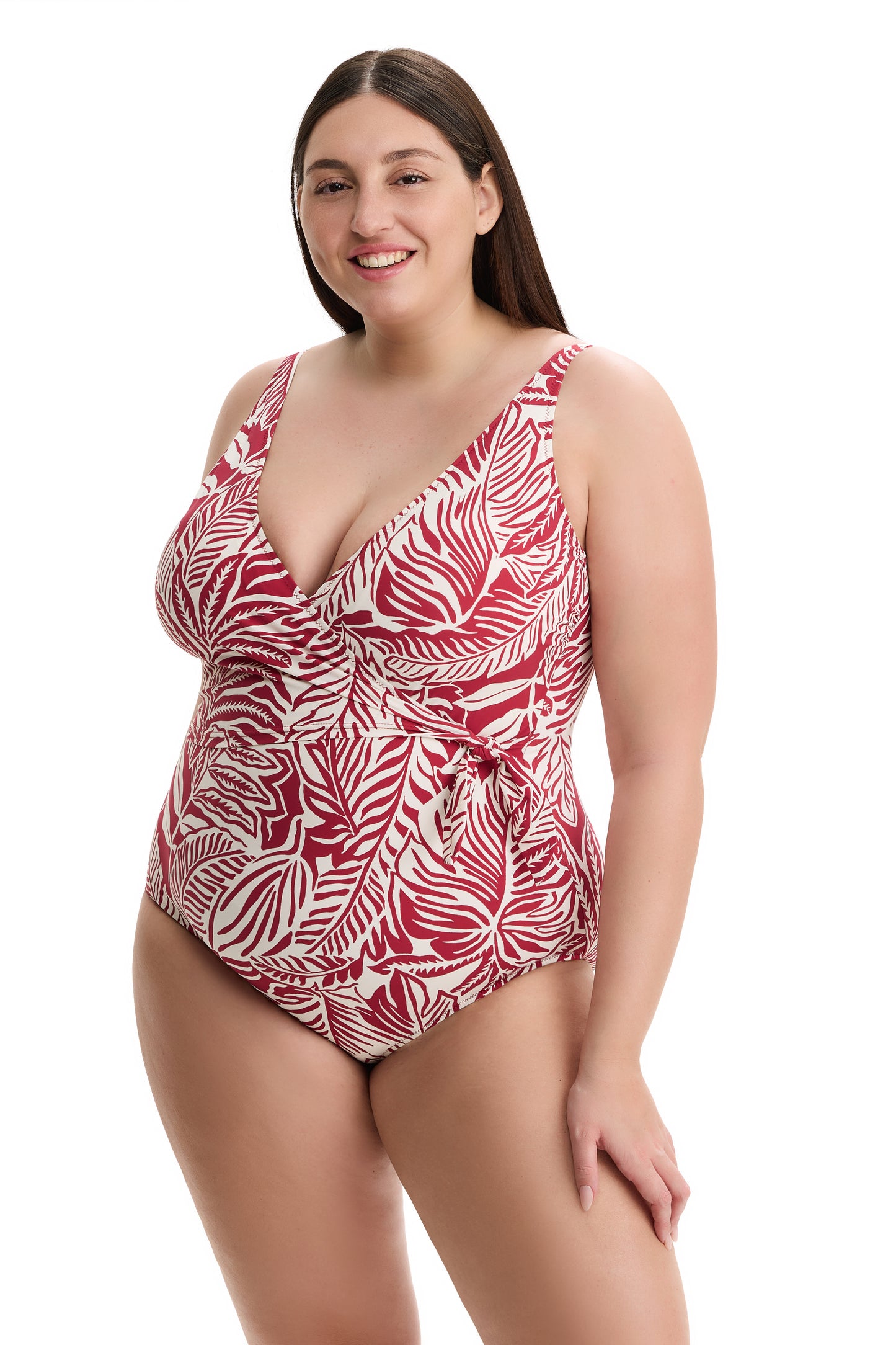 PROFILE by gottex COCO LUSH V-neck One Piece - Red/Cream